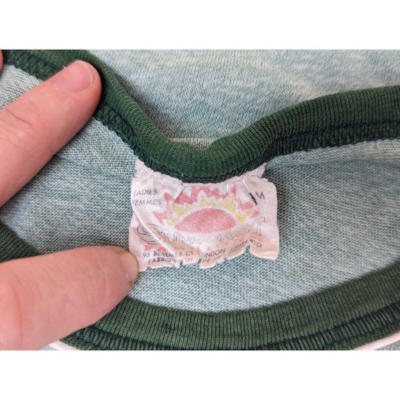 Vintage Sunburst Fashions Ringer T-Shirt Niagara Falls Canada Souvenir Green S M - Picture 5 of 8